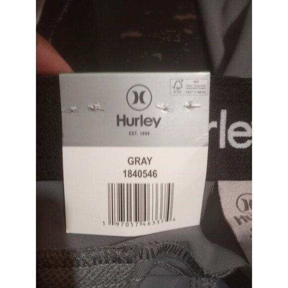 Hurley Pants Adult 38 x 29 Gray Performance Stretch Pants Zip Pocket Mens NWT - Picture 3 of 12